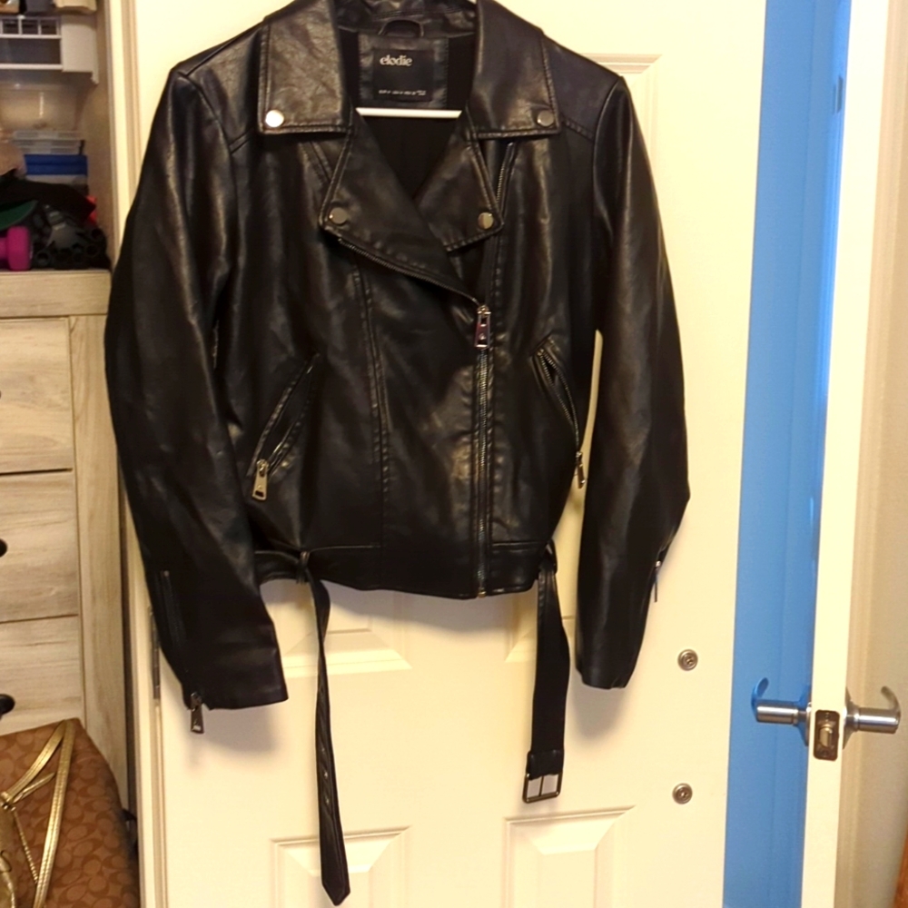 Elodie black leather jacket